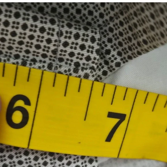 ROWM Mens Size 38 Geometric Micro Print Chino Shorts Grey White Stretch Cotton - Picture 5 of 6